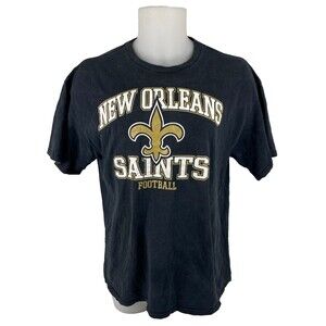 New Orleans Saints XL Unisex T Shirt Black Gold Team Logo NFL Football